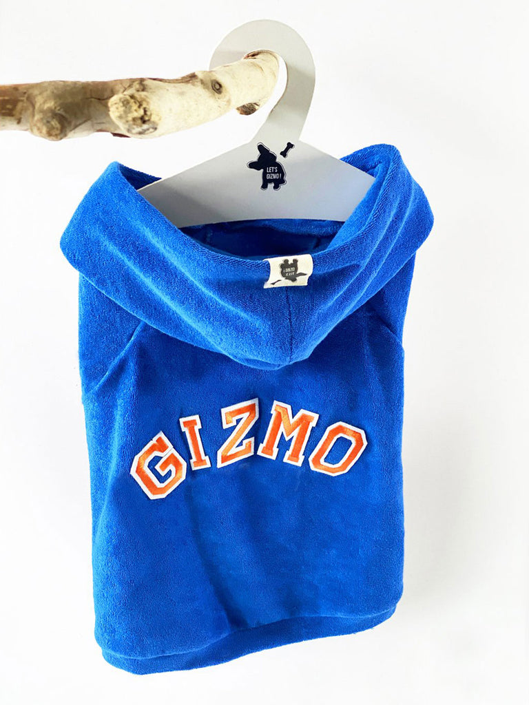 Customizable organic dog hoodie swissmade Spice Blue | Letsgizmo