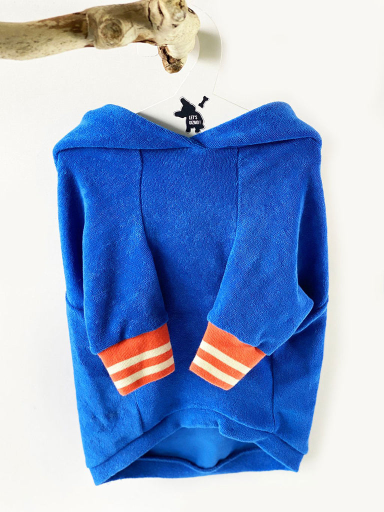 Organic cotton dog hoodie Spice Blue | Letsgizmo