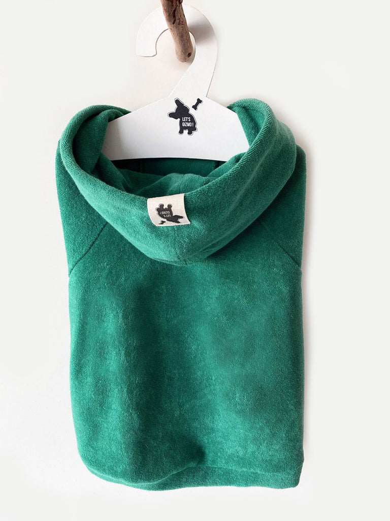 Organic cotton dog Hoodie Evergreen | Letsgizmo